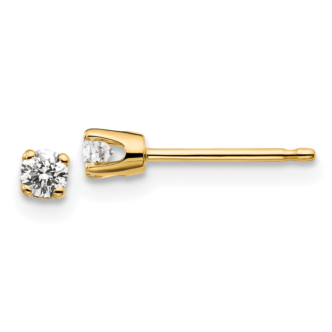 14 Karat 585 Diamant-Ohrstecker mit 0,15 ct., I2, K L, Push-on-Verschluss