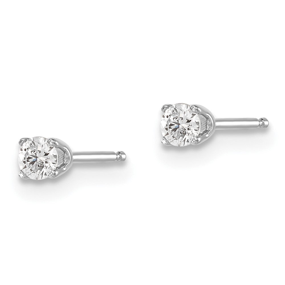 14K Weißgold .15 ct. I2 K L Diamant-Ohrstecker mit Push-on-Verschluss