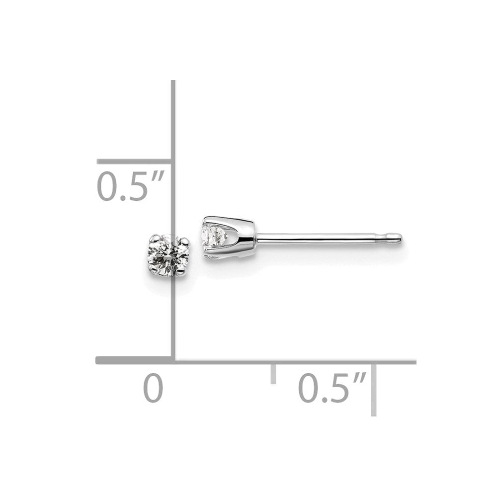 14K Weißgold .15 ct. I2 K L Diamant-Ohrstecker mit Push-on-Verschluss
