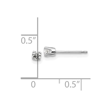 14K Weißgold .15 ct. I2 K L Diamant-Ohrstecker mit Push-on-Verschluss