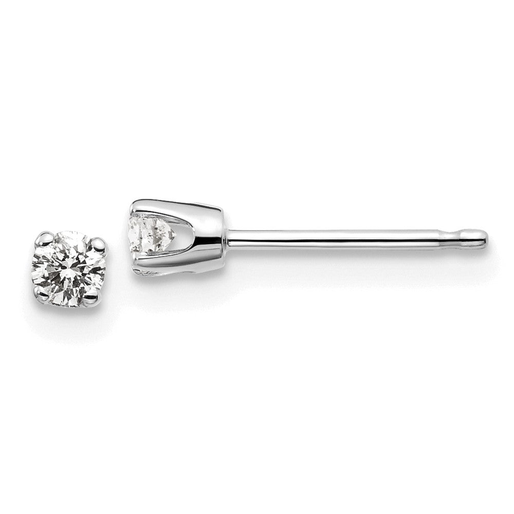 14K Weißgold .15 ct. I2 K L Diamant-Ohrstecker mit Push-on-Verschluss