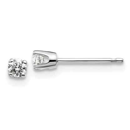 14K Weißgold .15 ct. I2 K L Diamant-Ohrstecker mit Push-on-Verschluss