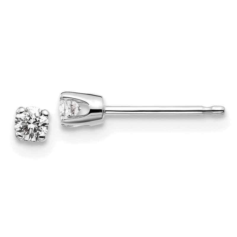 14K Weißgold .15 ct. I2 K L Diamant-Ohrstecker mit Push-on-Verschluss