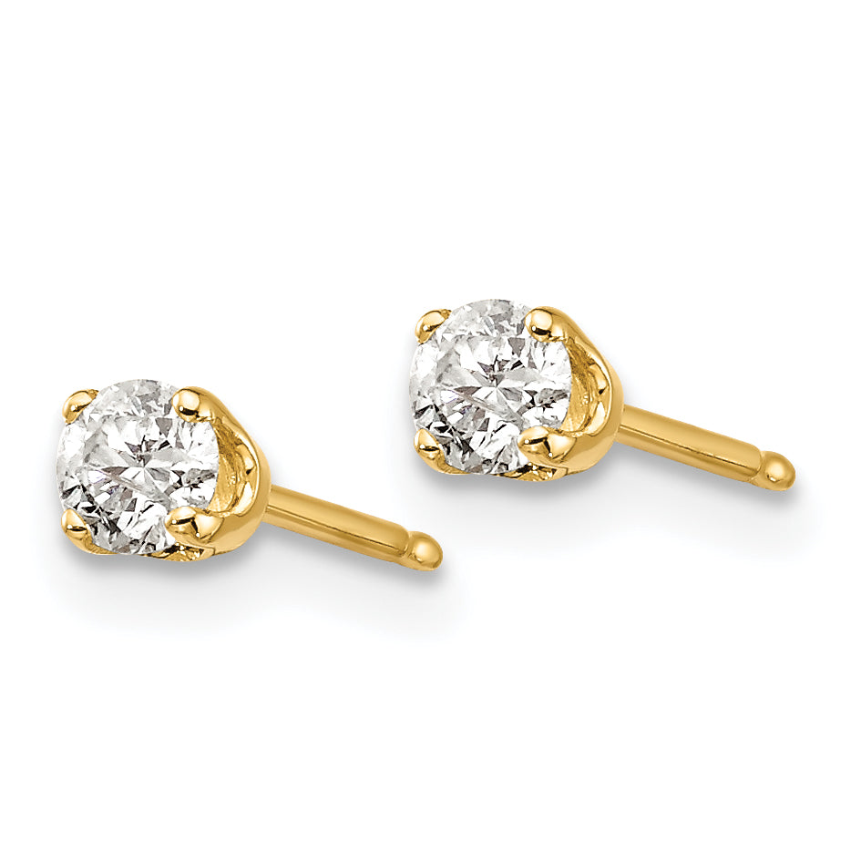 14 Karat Gelbgold Diamant-Ohrstecker mit Druckverschluss, 0,25 ct., I2, K-L