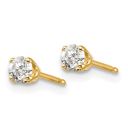 14 Karat Gelbgold Diamant-Ohrstecker mit Druckverschluss, 0,25 ct., I2, K-L
