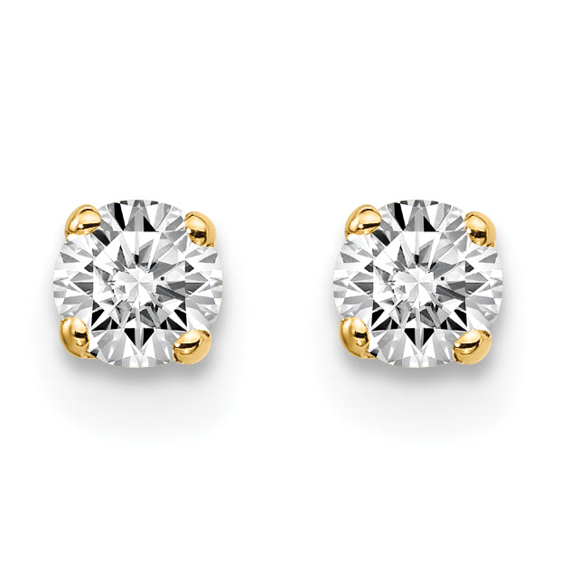14 Karat Gelbgold Diamant-Ohrstecker mit Druckverschluss, 0,25 ct., I2, K-L