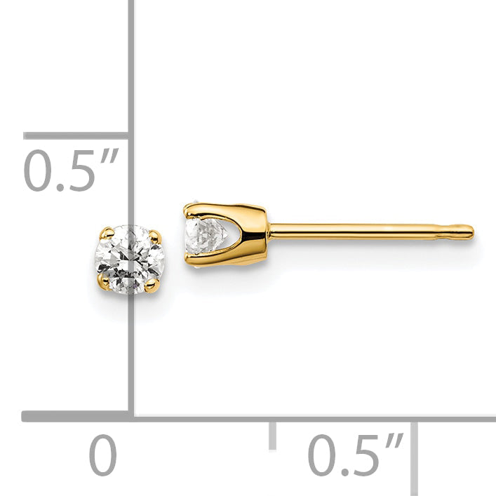 14 Karat Gelbgold Diamant-Ohrstecker mit Druckverschluss, 0,25 ct., I2, K-L