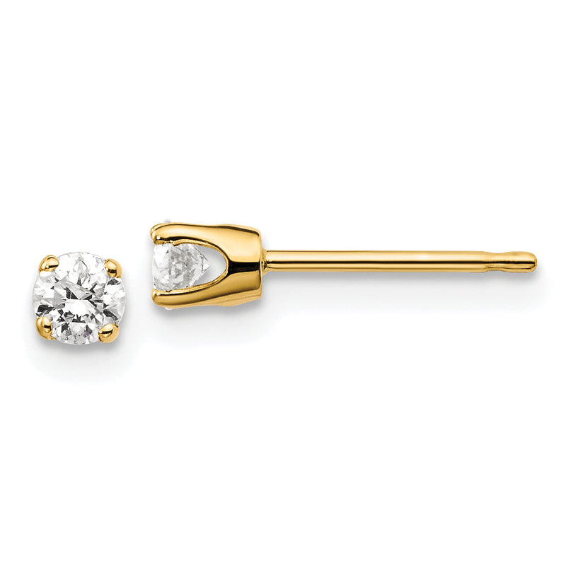 14K Gelbgold Diamant-Ohrstecker mit Druckverschluss, 0,25 ct., I2, K-L
