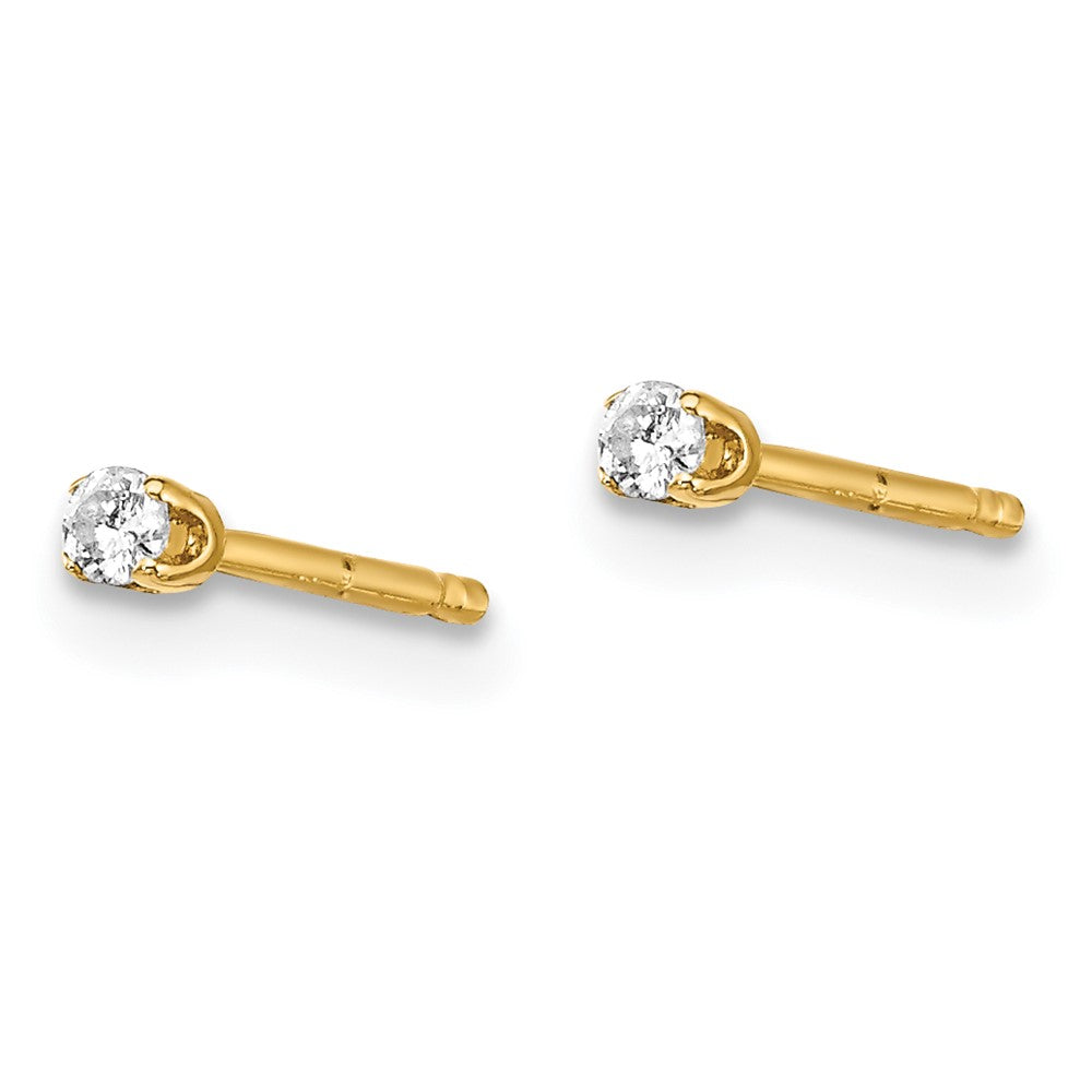 14K Gelbgold Diamant-Ohrstecker mit 0,05 ct. I2 K L und Aufsteckverschluss