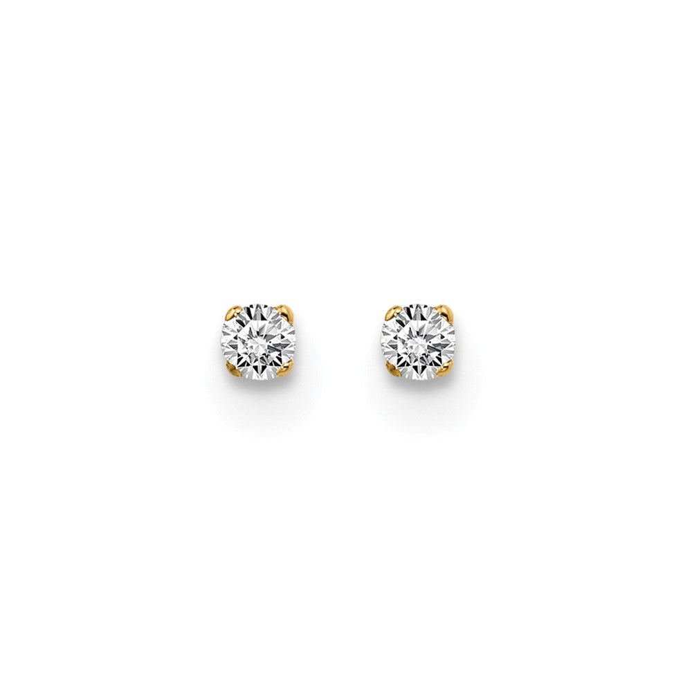 14K Gelbgold Diamant-Ohrstecker mit 0,05 ct. I2 K L und Aufsteckverschluss