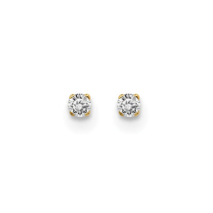 14K Gelbgold Diamant-Ohrstecker mit 0,05 ct. I2 K L und Aufsteckverschluss