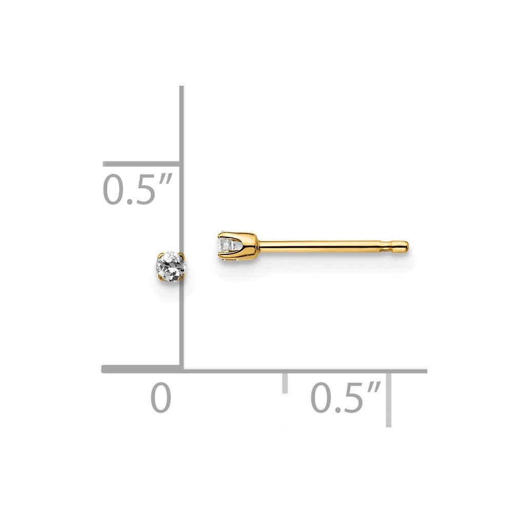 14K Gelbgold Diamant-Ohrstecker mit 0,05 ct. I2 K L und Aufsteckverschluss