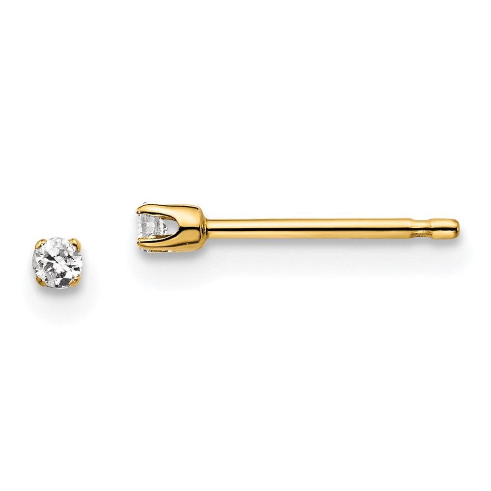 14K Gelbgold Diamant-Ohrstecker mit 0,05 ct. I2 K L und Aufsteckverschluss