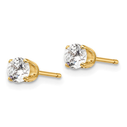 14K Gelbgold Diamant-Ohrstecker mit Steckverschluss, 0,50 ct., I2, K-L