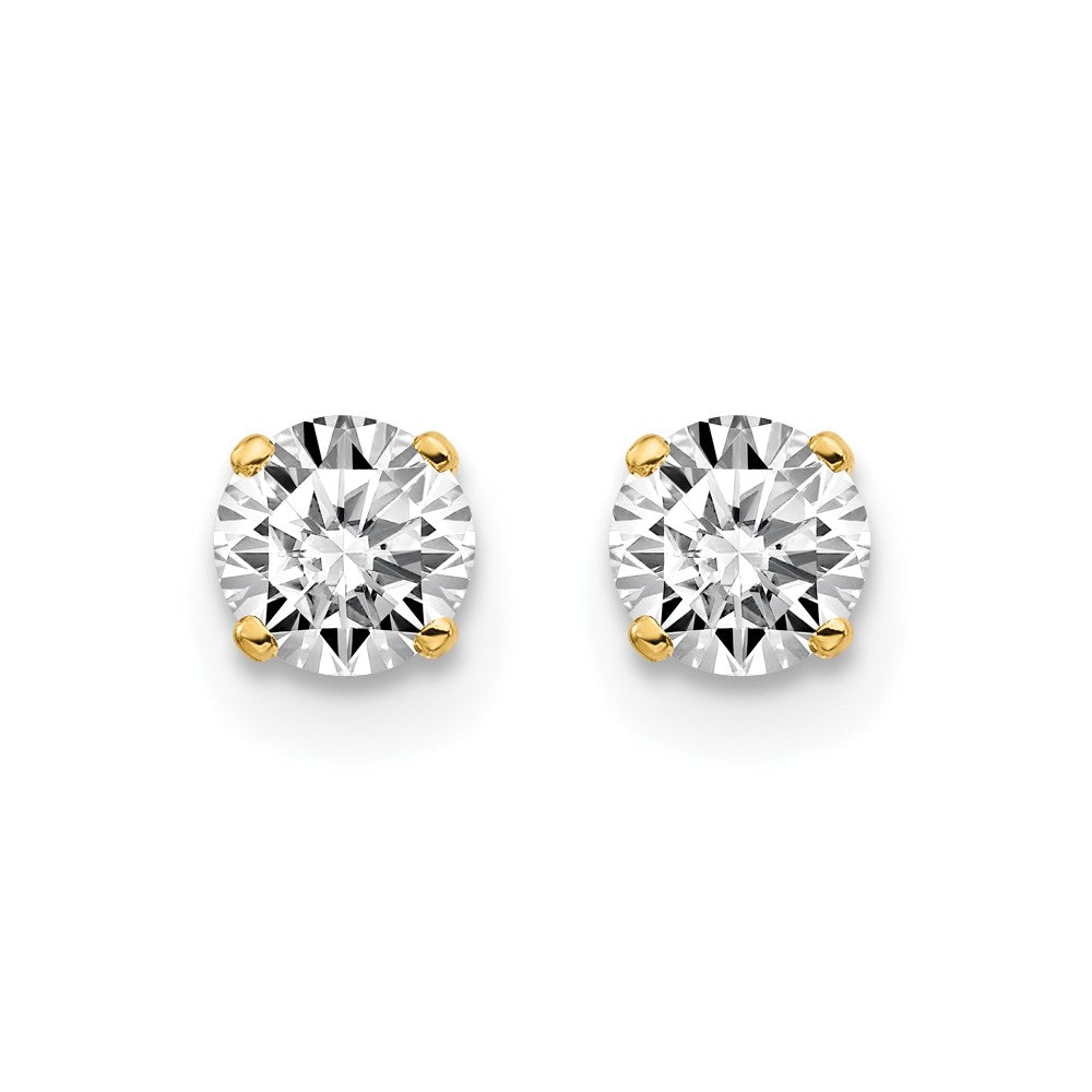 14K Gelbgold Diamant-Ohrstecker mit Steckverschluss, 0,50 ct., I2, K-L