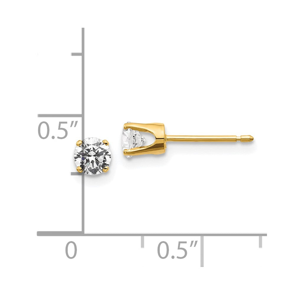 14K Gelbgold Diamant-Ohrstecker mit Steckverschluss, 0,50 ct., I2, K-L