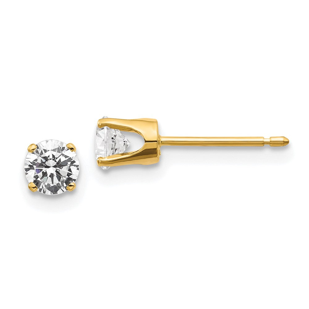 14K Gelbgold Diamant-Ohrstecker mit Steckverschluss, 0,50 ct., I2, K-L