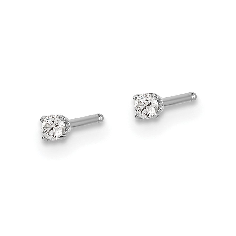 14K Weißgold Diamant-Ohrstecker mit Push-on-Verschluss, 0,05 ct., I2, K L