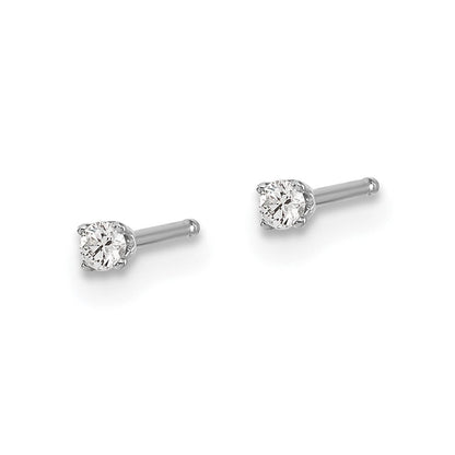 14K Weißgold Diamant-Ohrstecker mit Push-on-Verschluss, 0,05 ct., I2, K L