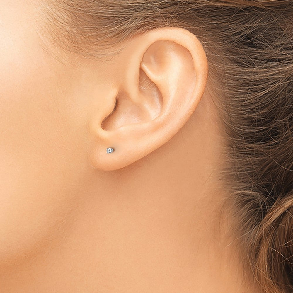 14K Weißgold Diamant-Ohrstecker mit Push-on-Verschluss, 0,05 ct., I2, K L
