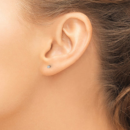 14K Weißgold Diamant-Ohrstecker mit Push-on-Verschluss, 0,05 ct., I2, K L
