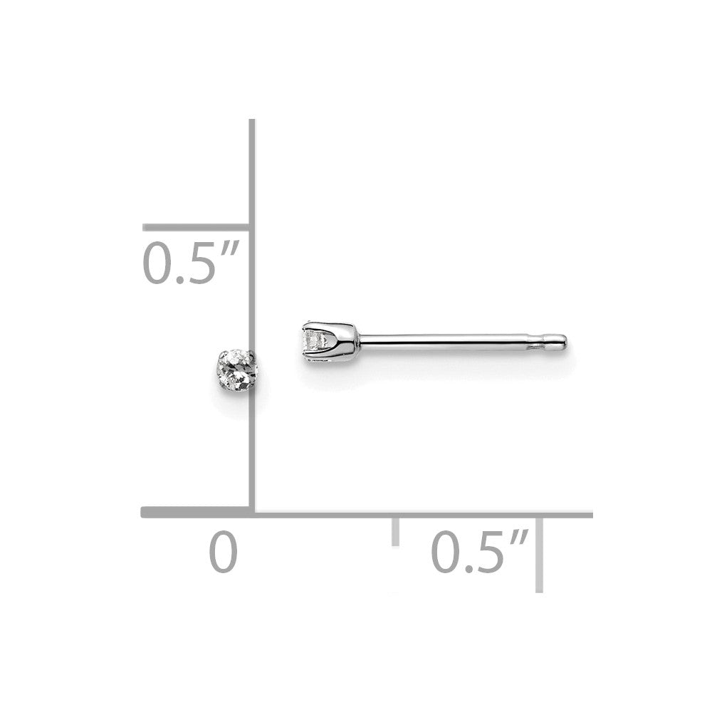 14K Weißgold Diamant-Ohrstecker mit Push-on-Verschluss, 0,05 ct., I2, K L