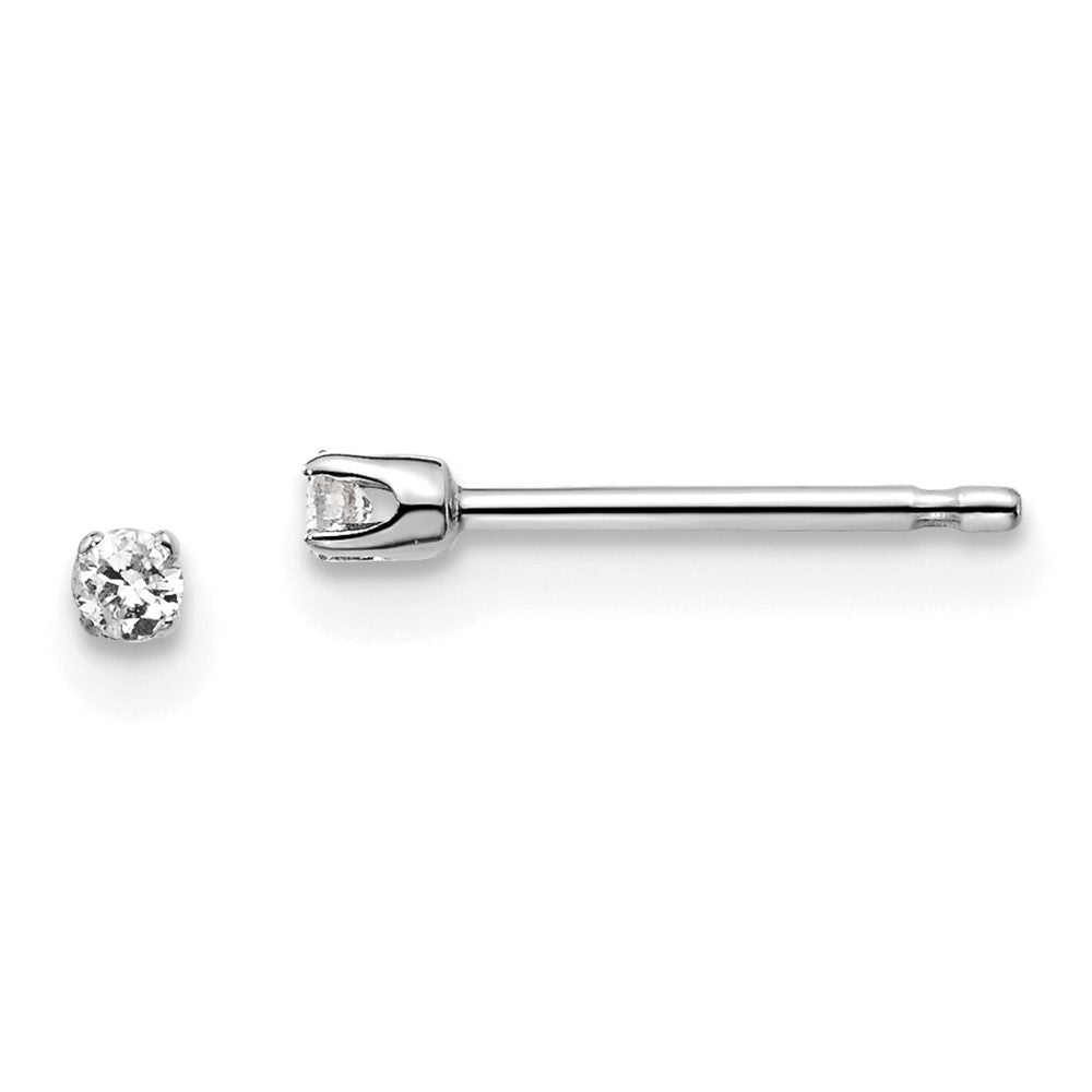 14K Weißgold Diamant-Ohrstecker mit Push-on-Verschluss, 0,05 ct., I2, K L
