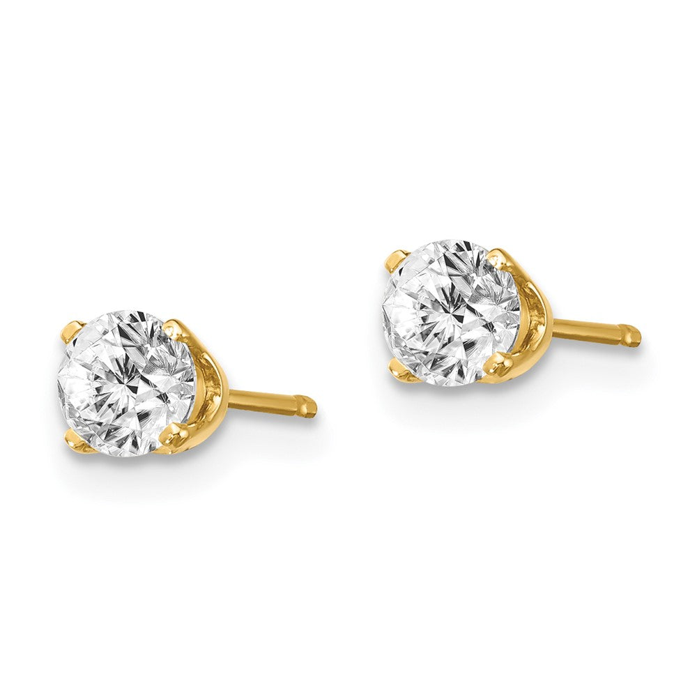 14K Gelbgold Diamant-Ohrstecker mit 0,60 ct. Gesamtgewicht, I2, K-L, Push-on-Verschluss
