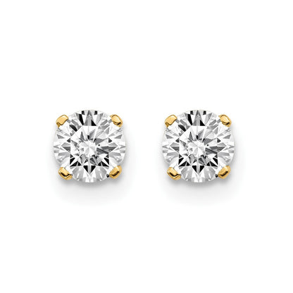 14K Gelbgold Diamant-Ohrstecker mit 0,60 ct. Gesamtgewicht, I2, K-L, Push-on-Verschluss