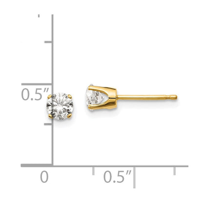 14K Gold Ohrstecker mit Diamanten 0,60 ct. Gesamtgewicht, I1 J K, mit Push-on-Verschluss