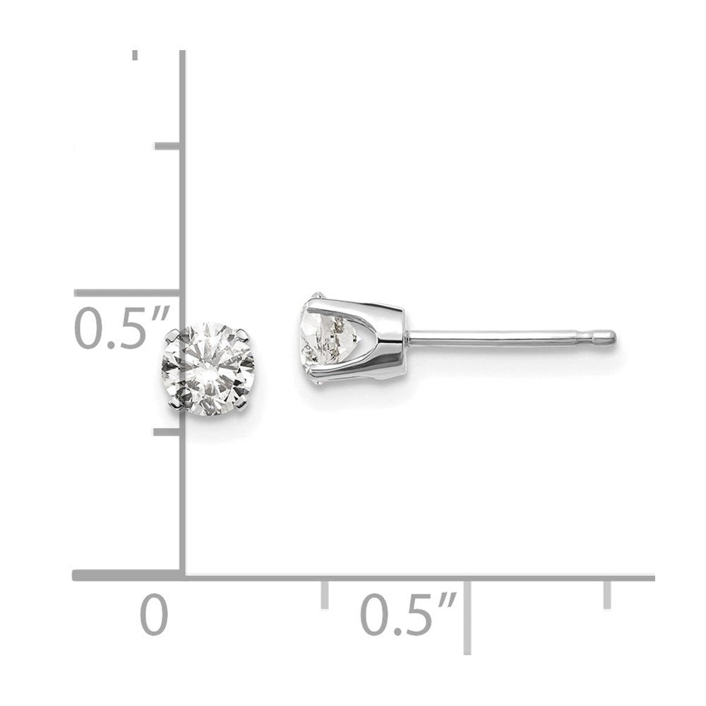 14 Karat Weißgold Ohrstecker mit Push-on-Verschluss und 0,60 ct. Diamanten, Reinheit I1, Farbe J-K