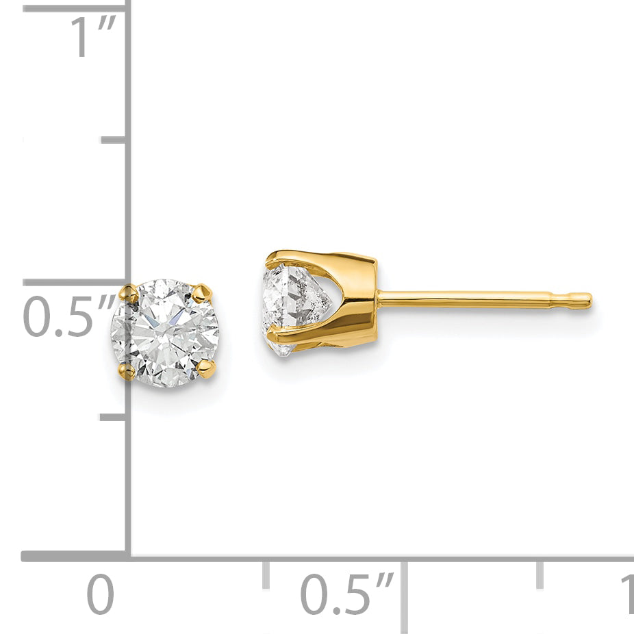 14K Gelbgold 14y.95ct. I1 J K Diamant Ohrstecker Push auf Ohrstecker