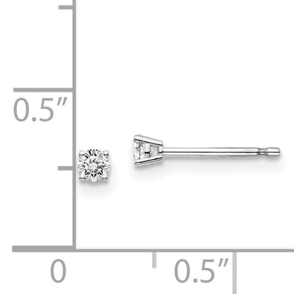 Diamant-Ohrstecker mit 0,10 ct. natürlichen Diamanten, Farbe J-K, Reinheit I1, mit Push-on-Verschluss, aus 14K Weißgold