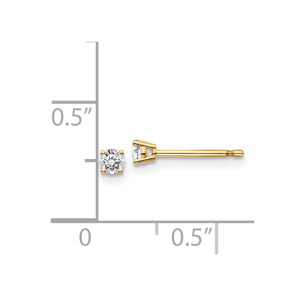 14K Diamant-Ohrstecker mit Push-on-Verschluss, .15 ct. Gesamtgewicht, I1, J-K