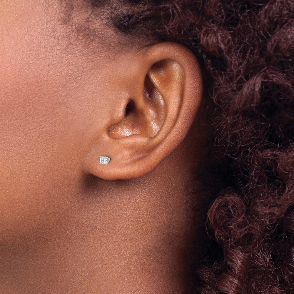 Diamant-Ohrstecker mit natürlichen Diamanten, 0,15 ct., Reinheit I1, Farbe J-K, mit Push-on-Steckverschluss, aus 14K Weißgold