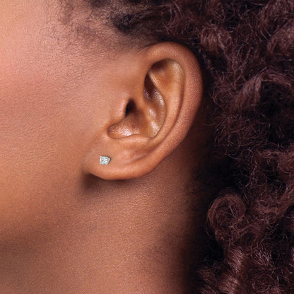 Diamant-Ohrstecker mit natürlichen Diamanten, 0,15 ct., Reinheit I1, Farbe J-K, mit Push-on-Steckverschluss, aus 14K Weißgold