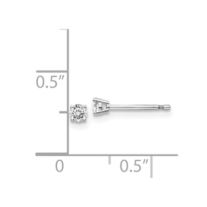 Diamant-Ohrstecker mit natürlichen Diamanten, 0,15 ct., Reinheit I1, Farbe J-K, mit Push-on-Steckverschluss, aus 14K Weißgold