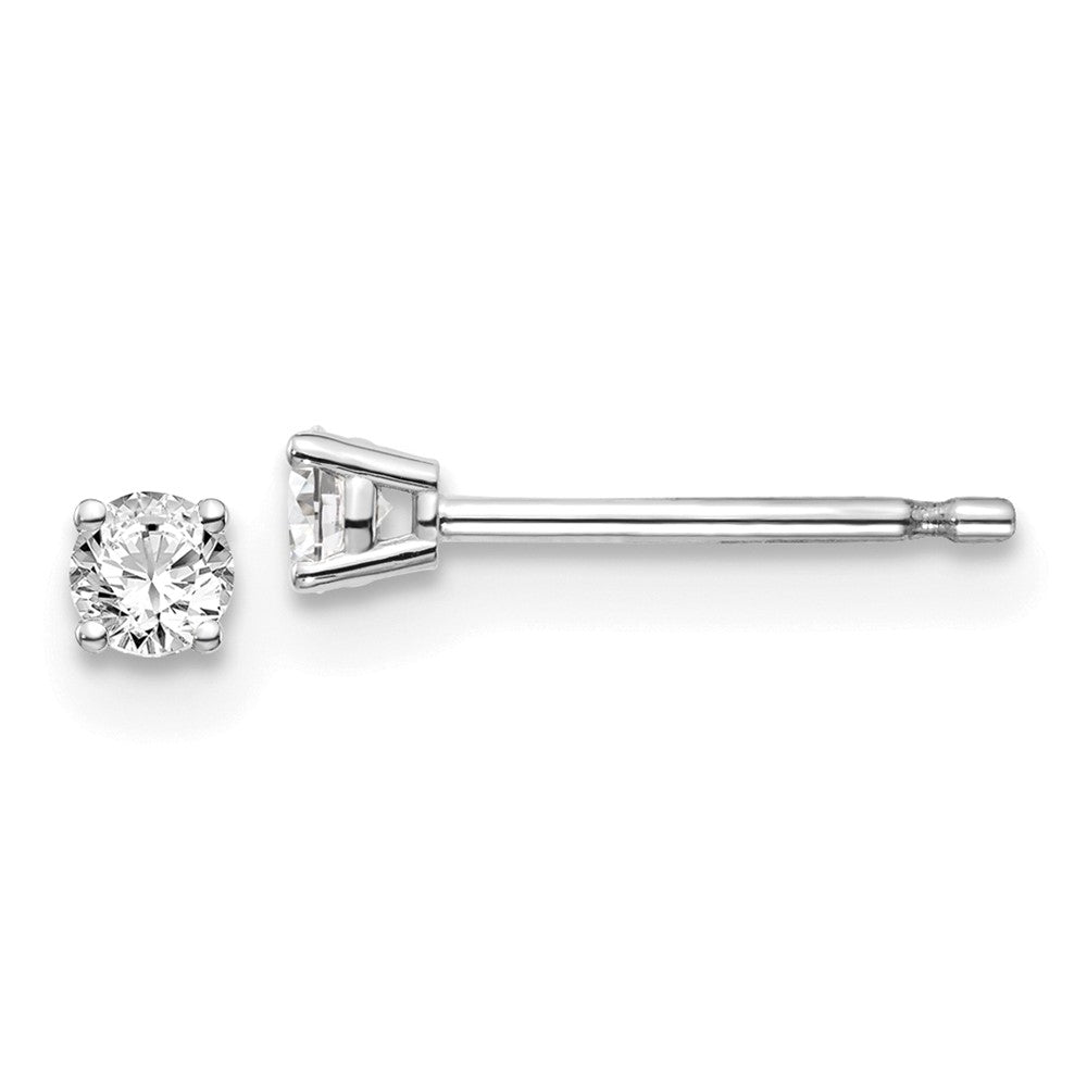 Diamant-Ohrstecker mit natürlichen Diamanten, 0,15 ct., Reinheit I1, Farbe J-K, mit Push-on-Steckverschluss, aus 14K Weißgold