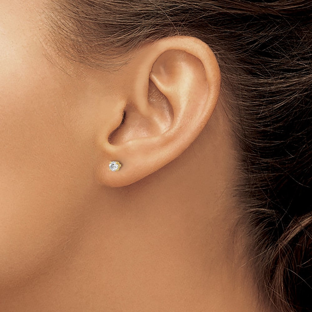 14K 0,25 ct. Diamant-Ohrstecker mit Push-on-Verschluss, I1 J K
