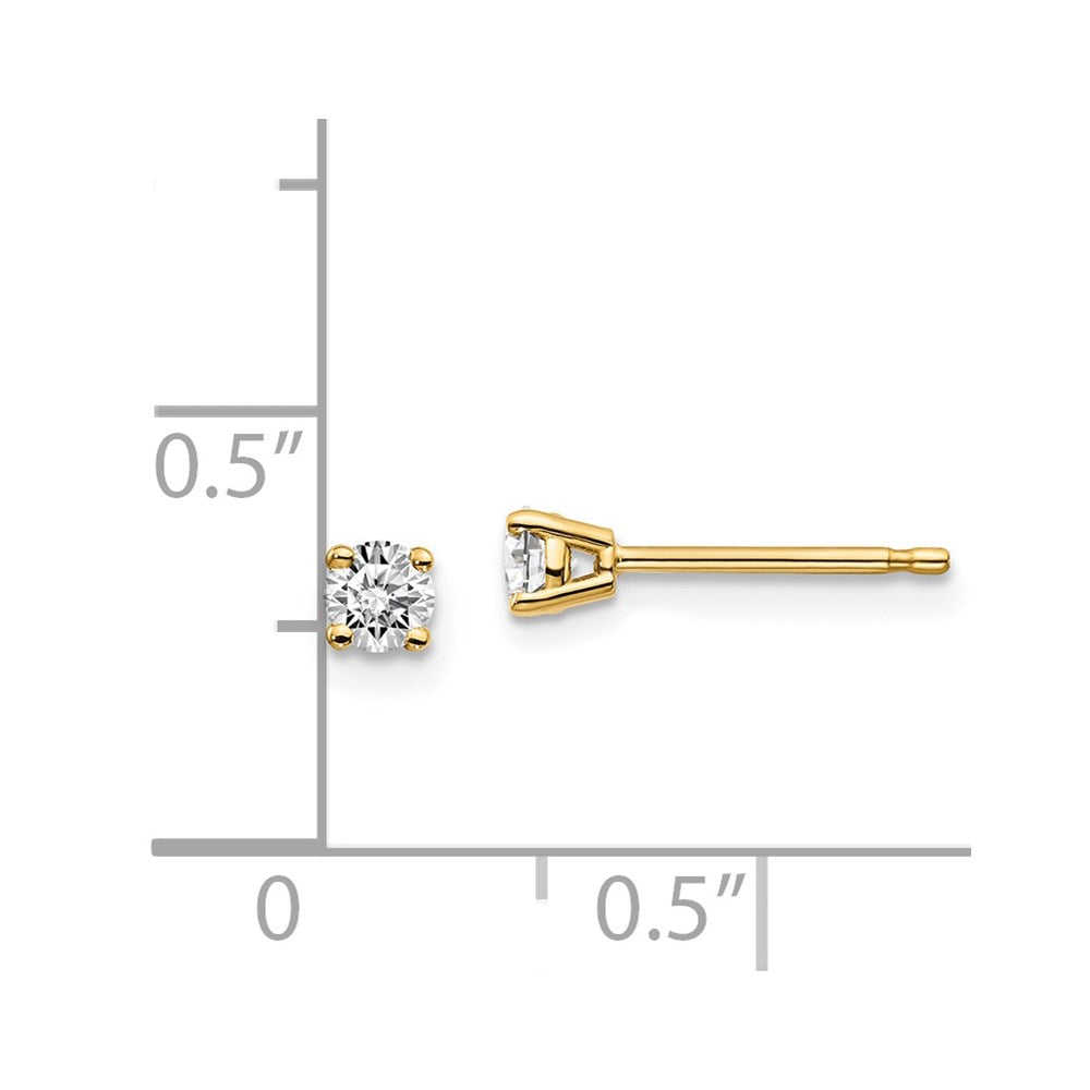 14K 0,25 ct. Diamant-Ohrstecker mit Push-on-Verschluss, I1 J K