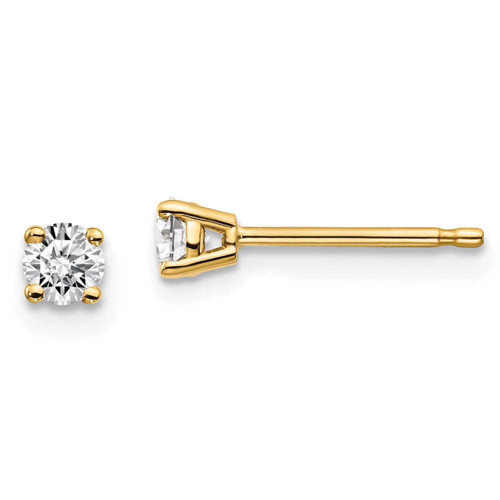 14K 0,25 ct. Diamant-Ohrstecker mit Push-on-Verschluss, I1 J K