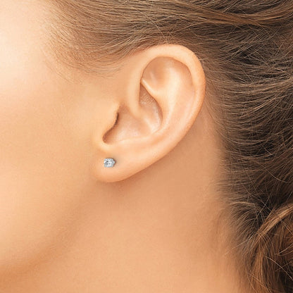 14K Weißgold 0,25 ct. I1 J-K Diamant-Ohrstecker mit Push-on-Verschluss