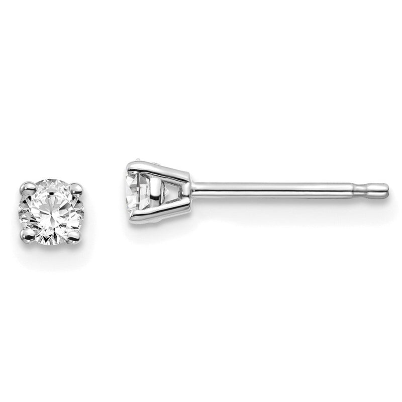 14K Weißgold 0,25 ct. I1 J-K Diamant-Ohrstecker mit Push-on-Verschluss