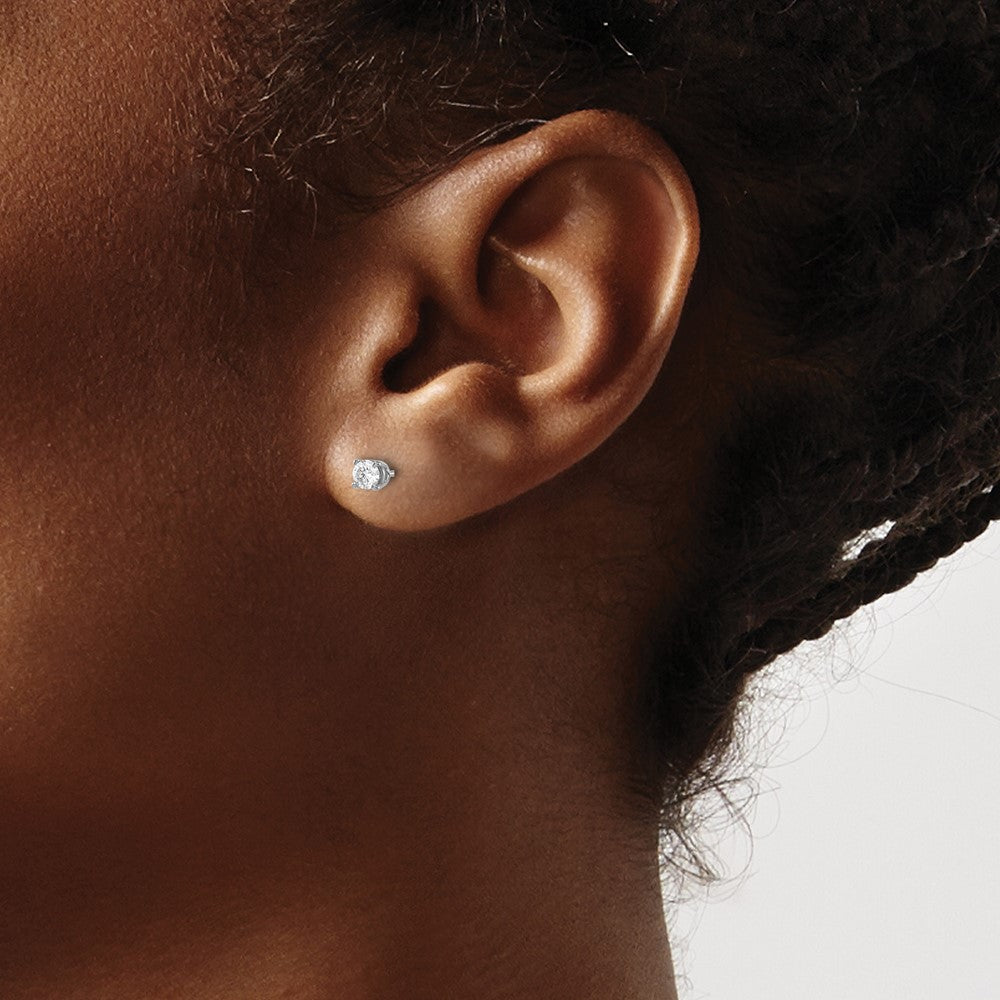 14K Weißgold 0,30 ct. I1 J-K Diamant-Ohrstecker mit Steckverschluss
