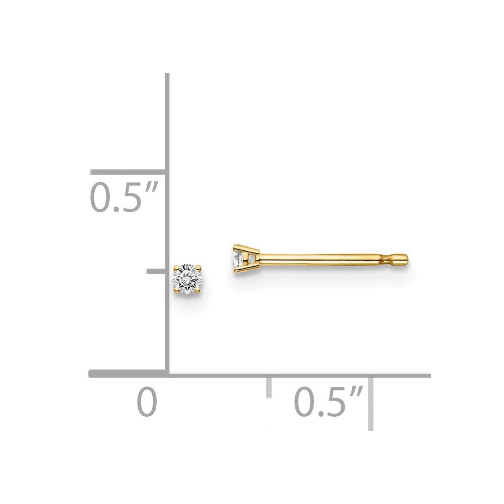 14 Karat 0,05 ct. I1 J K Diamant-Ohrstecker mit Aufsteckverschluss
