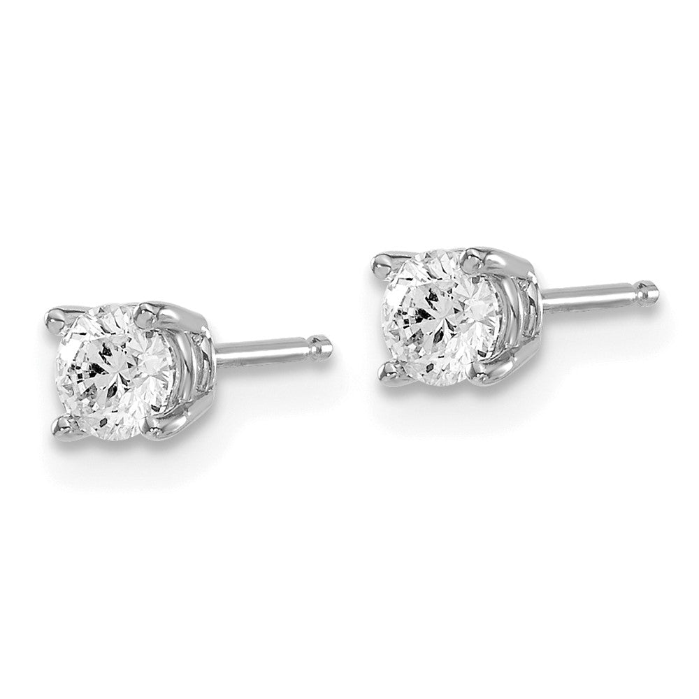 14K Weißgold-Ohrstecker mit 0,50 ct. Diamanten (I1, J-K) und Push-on-Verschluss
