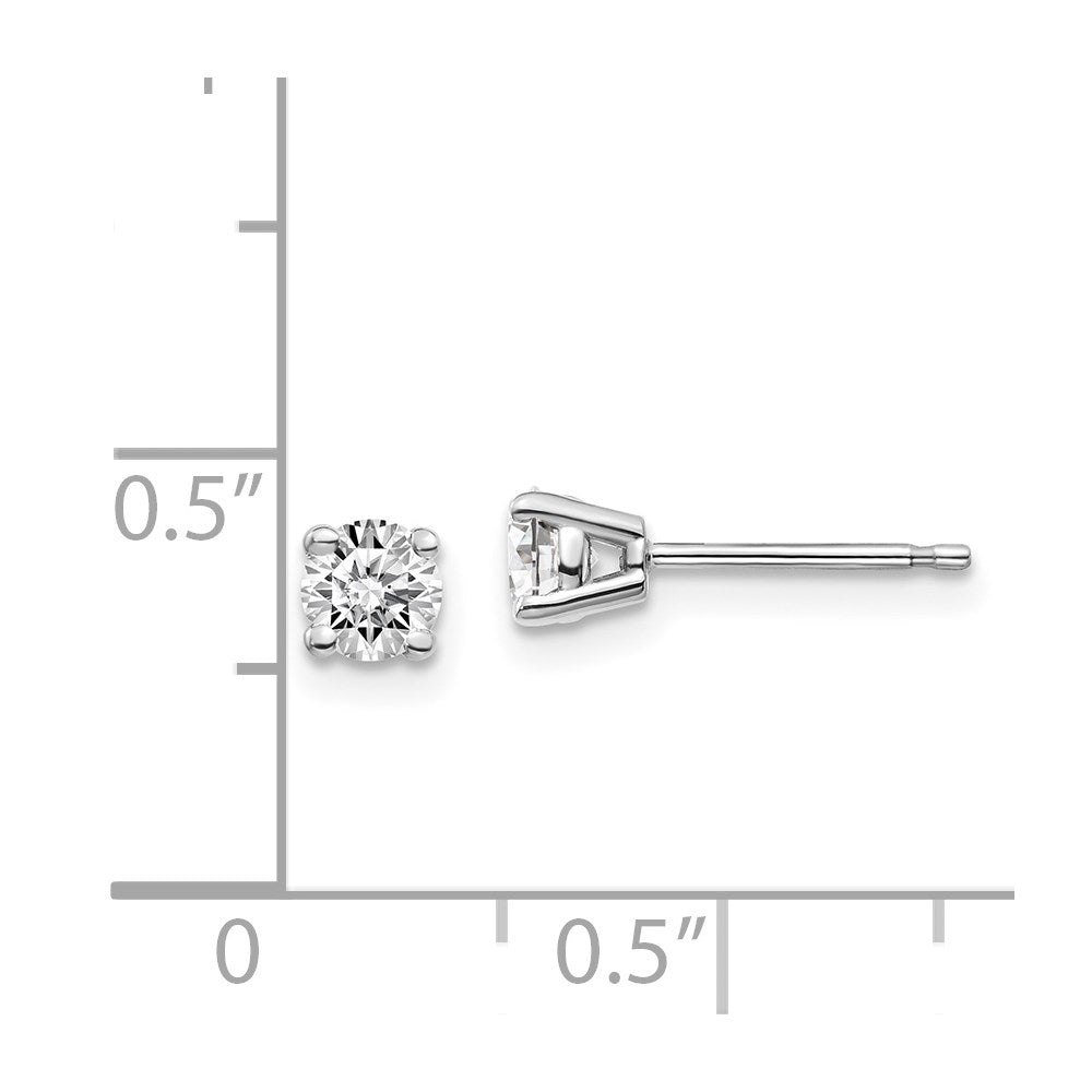 14K Weißgold-Ohrstecker mit 0,50 ct. Diamanten (I1, J-K) und Push-on-Verschluss
