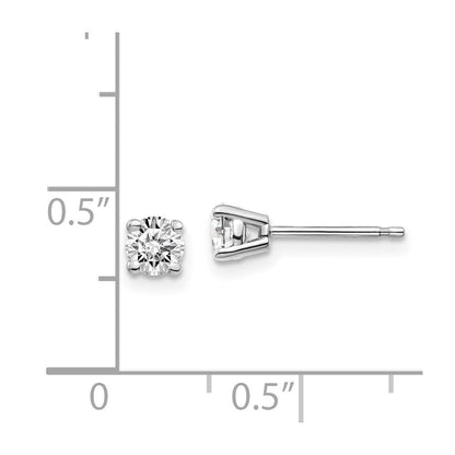14K Weißgold-Ohrstecker mit 0,50 ct. Diamanten (I1, J-K) und Push-on-Verschluss