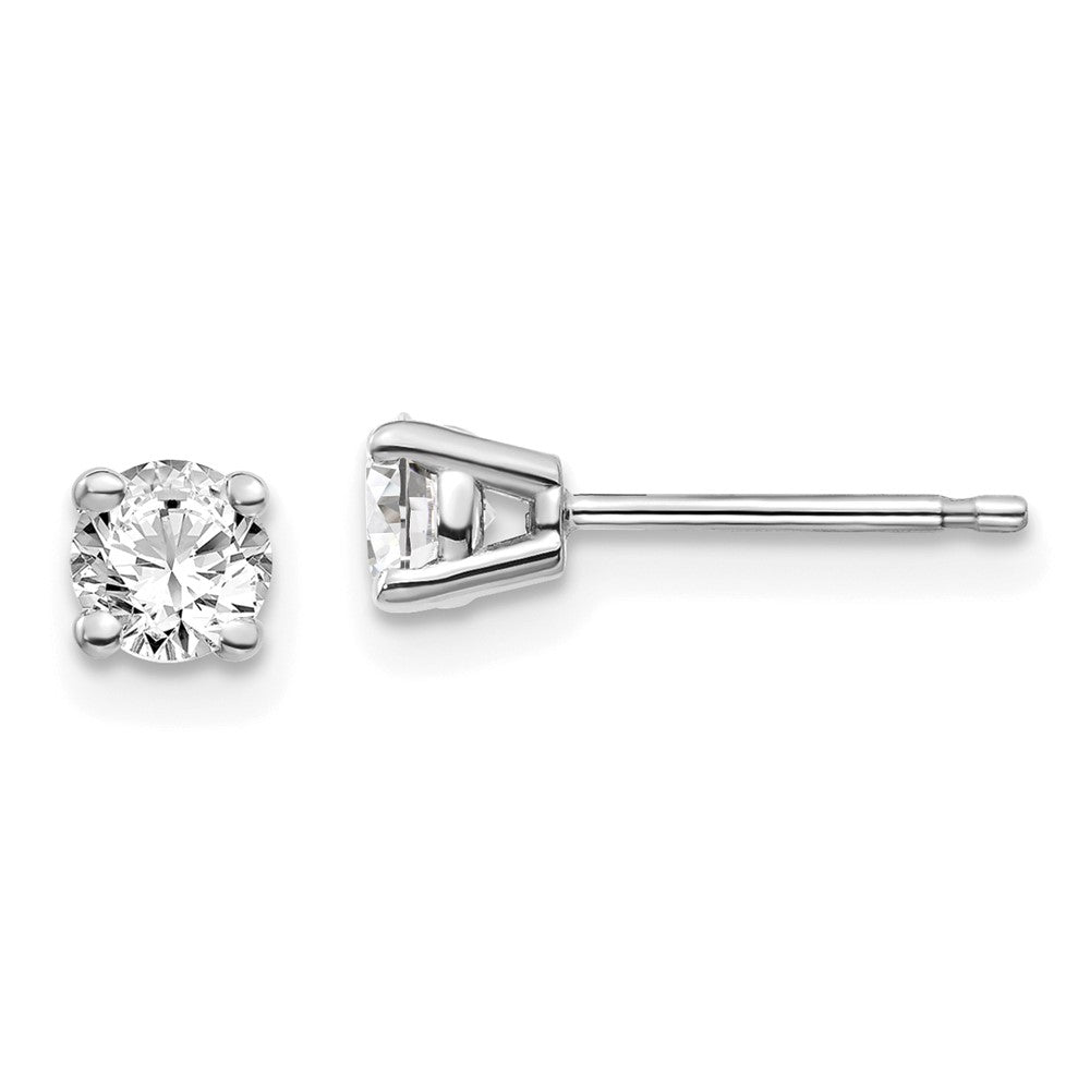 14K Weißgold-Ohrstecker mit 0,50 ct. Diamanten (I1, J-K) und Push-on-Verschluss