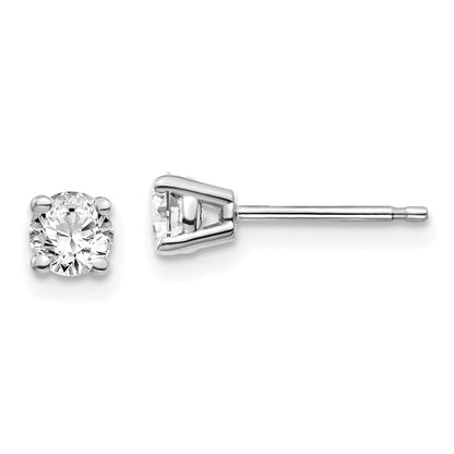 14K Weißgold-Ohrstecker mit 0,50 ct. Diamanten (I1, J-K) und Push-on-Verschluss